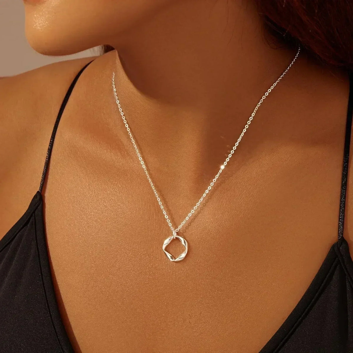 Layered Paperclip Pendant Necklace
