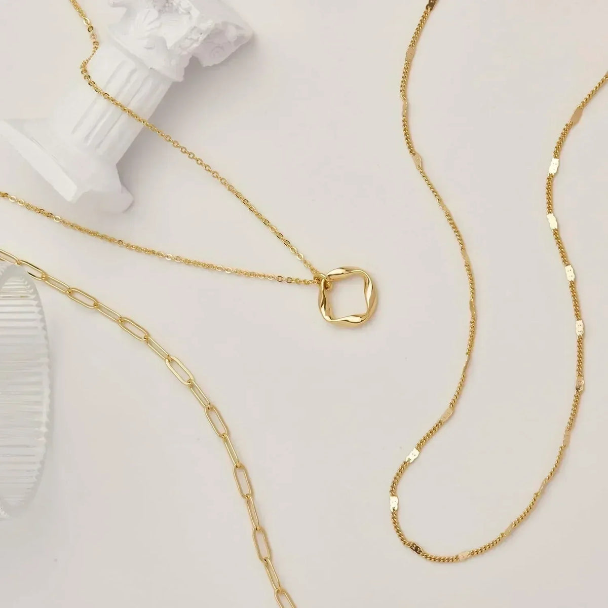 Layered Paperclip Pendant Necklace