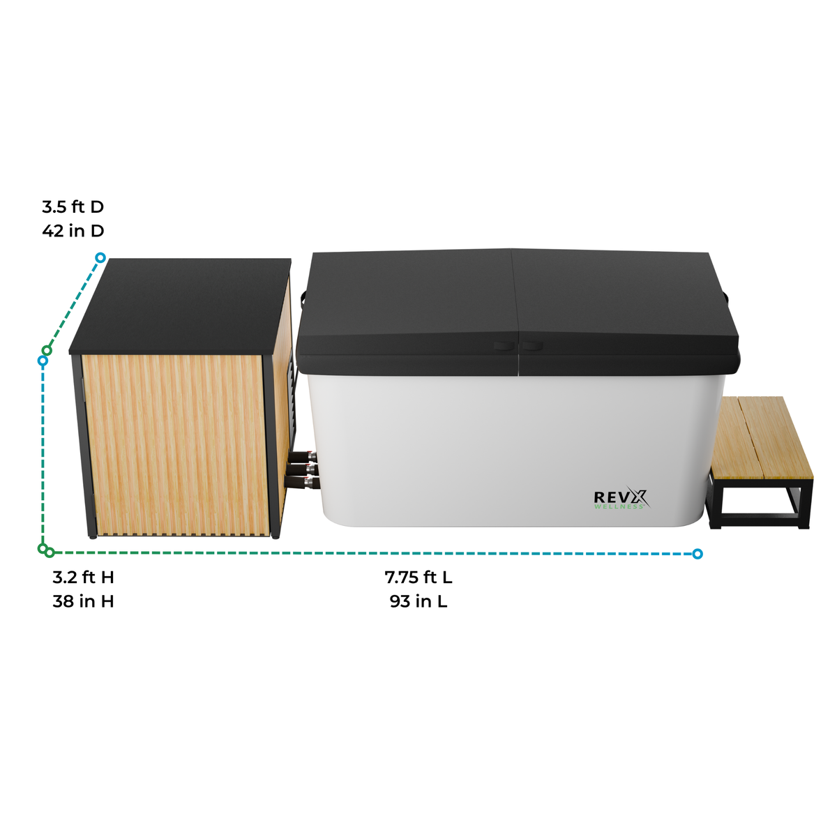 RevX X Tub Cold Plunge + LUX Chiller & Filtration System