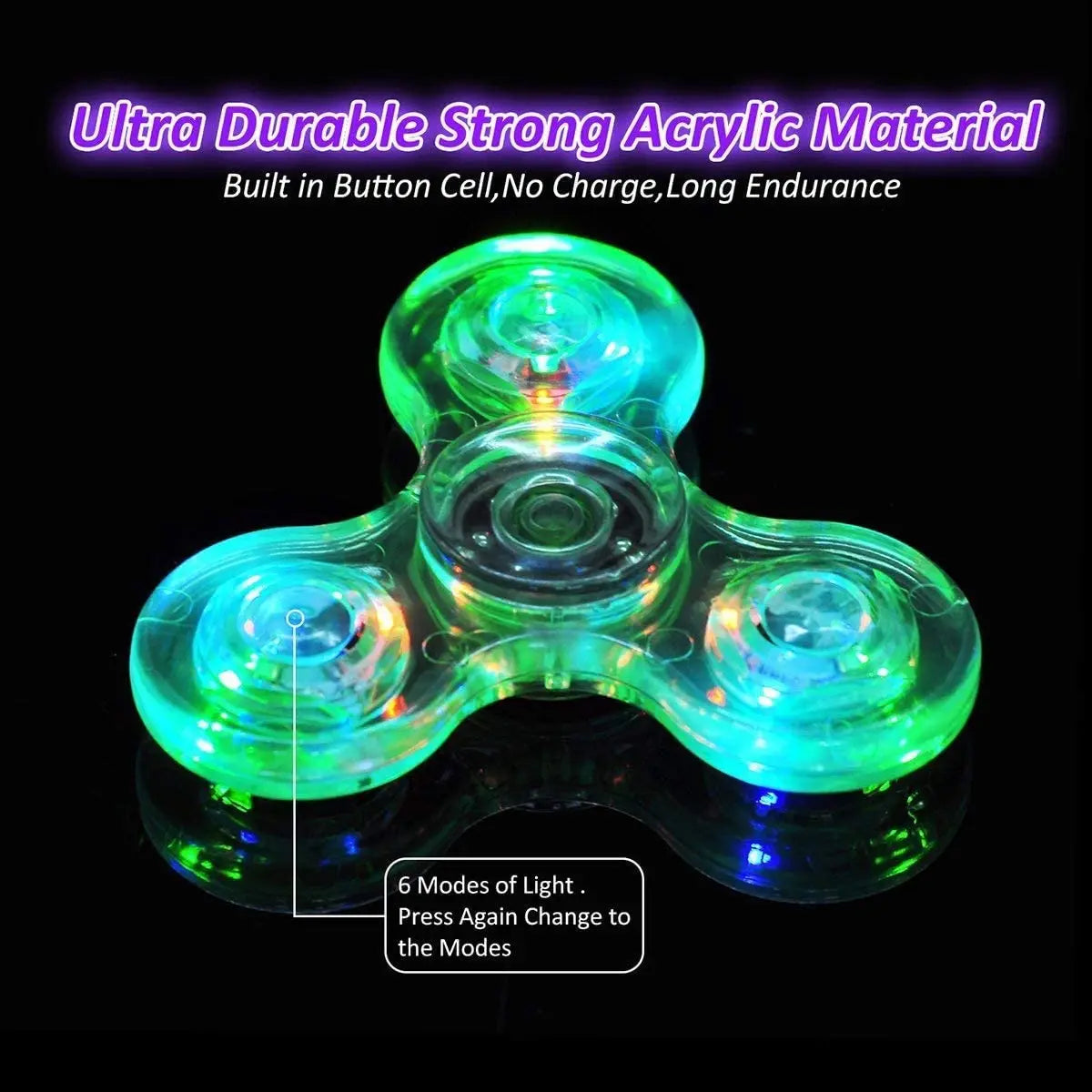 LED Light-Up Crystal Fidget Spinner