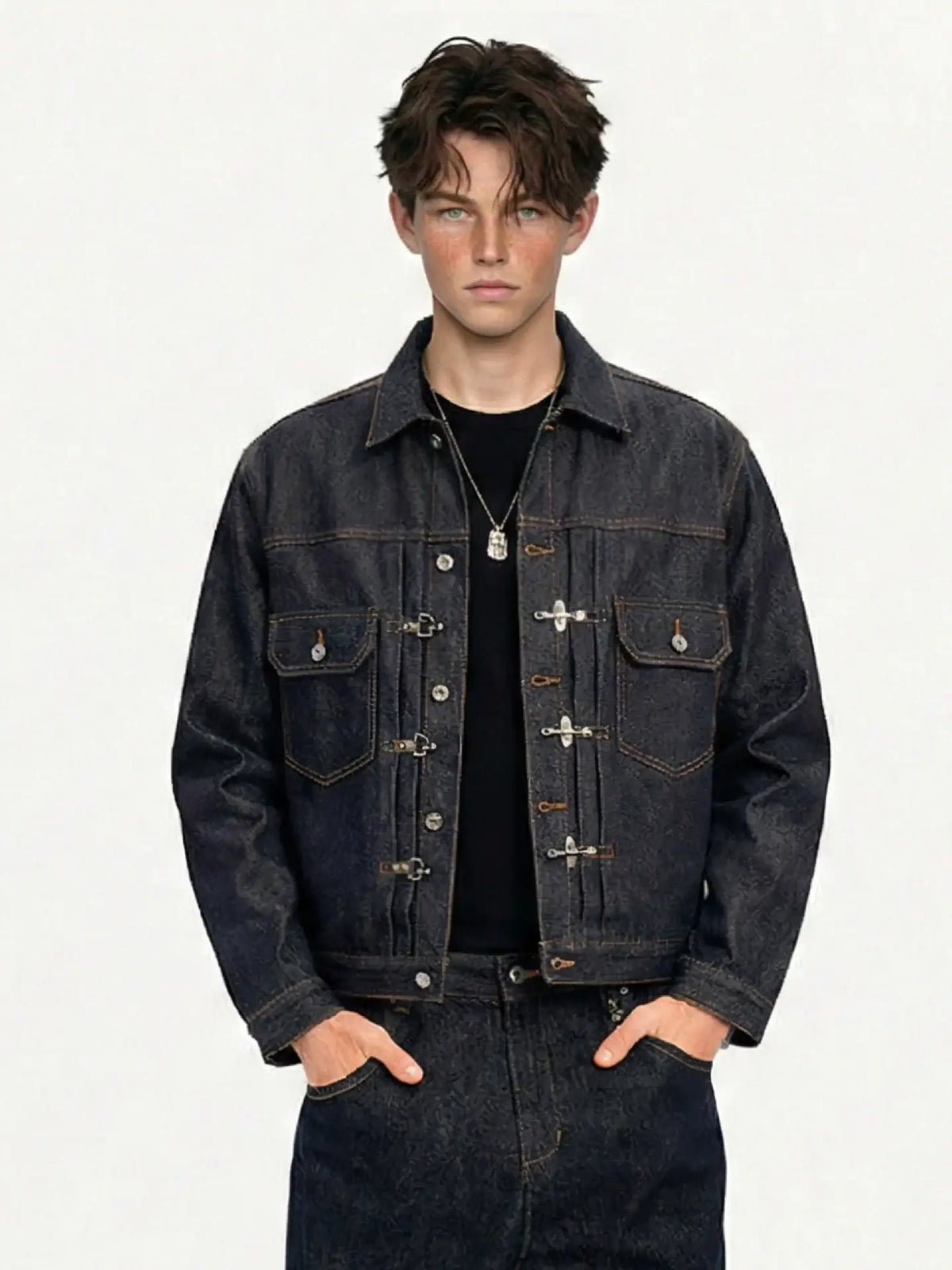 Men’s Dark Indigo Utility Denim Jacket