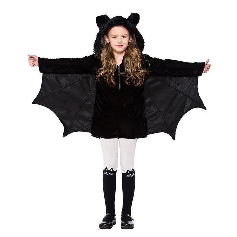 Girls Black Bat Halloween Costume
