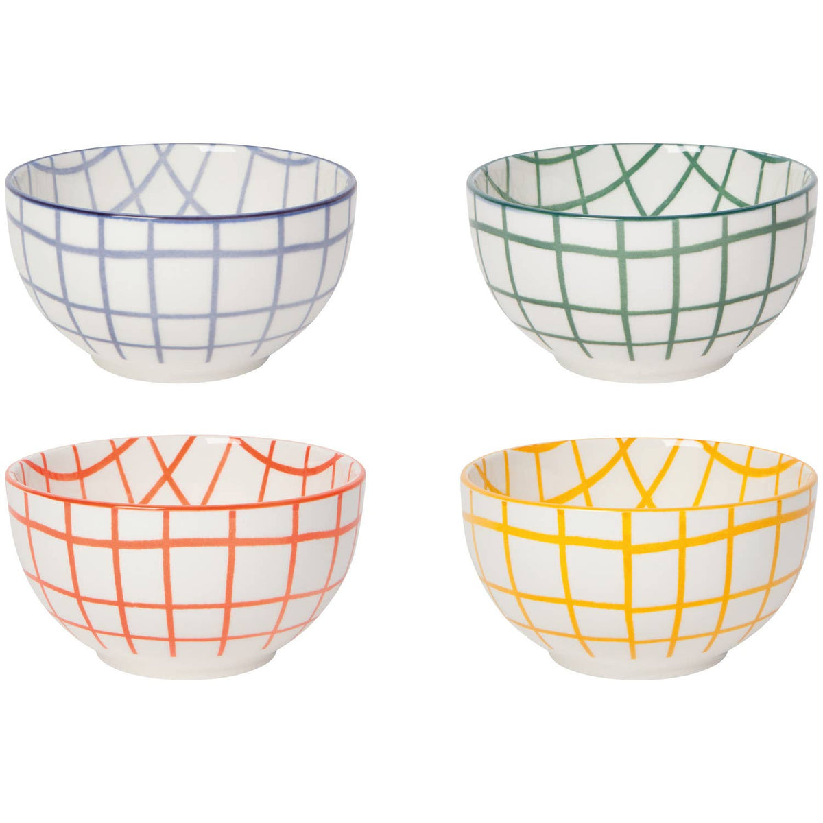Wobbly Check Porcelain Bowls