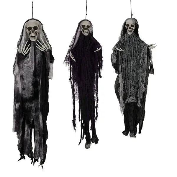 3-Pack Hanging Skeleton Ghost Decorations
