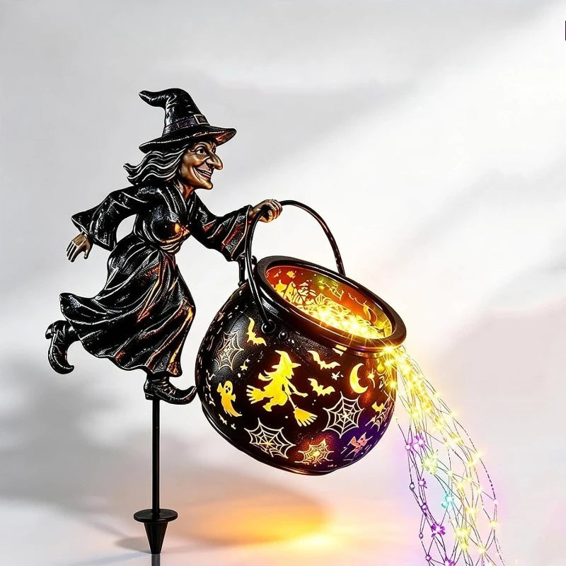 Halloween Witch Cauldron Garden Light
