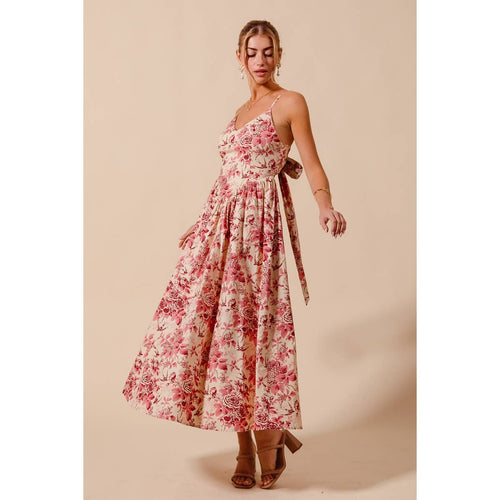Anna Floral Tie-Back Midi Dress