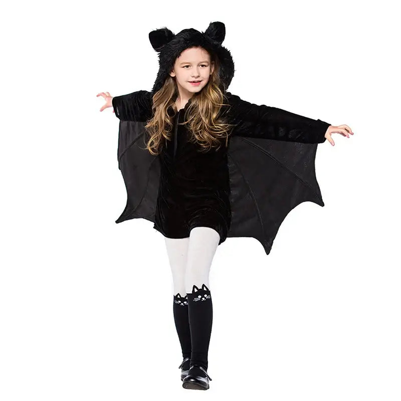 Girls Black Bat Halloween Costume