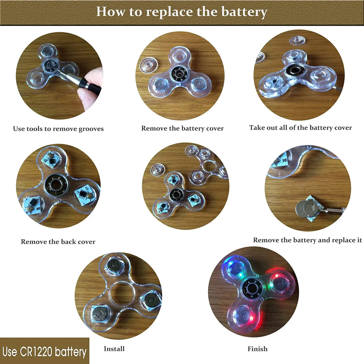 LED Light-Up Crystal Fidget Spinner