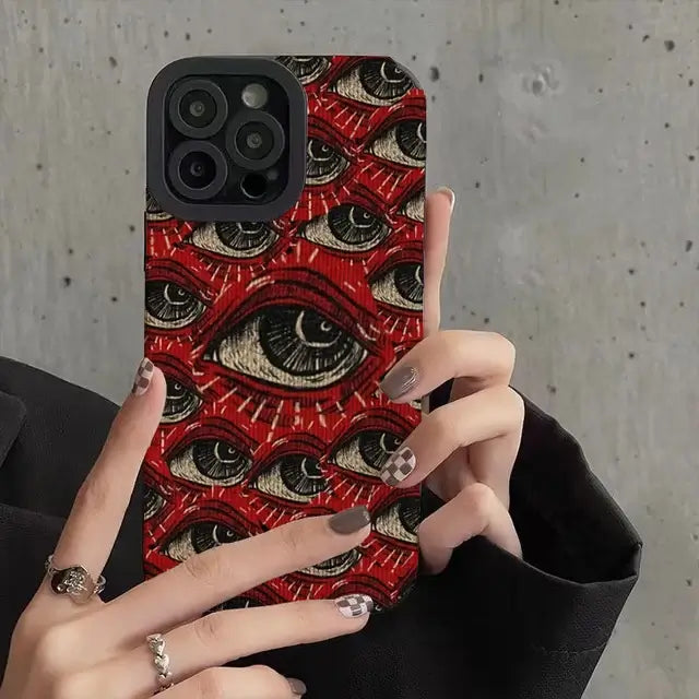 Red Horror Eyes Halloween iPhone Case