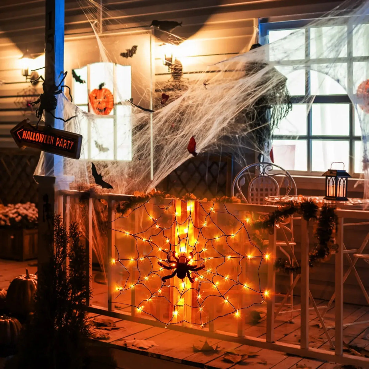 3.28 FT LED Spider Web Light with Spider