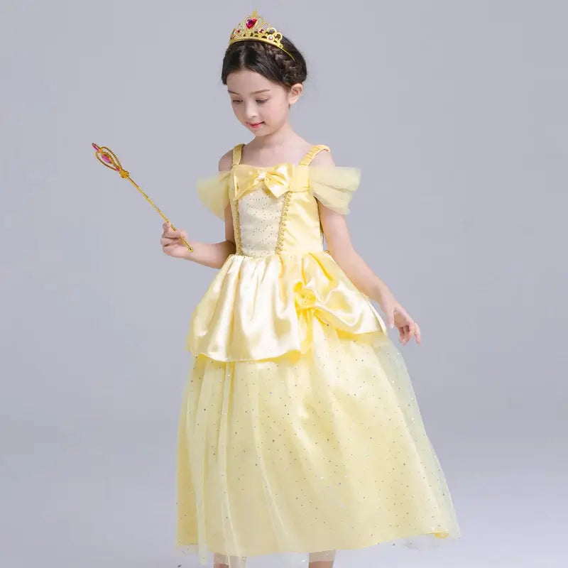 Girls Yellow Beauty Princess Dress