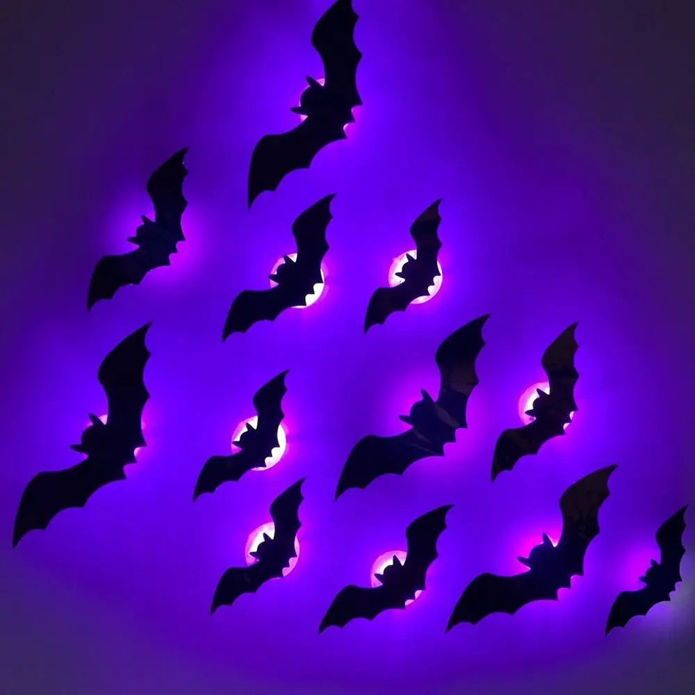3D LED Halloween Bat & Spider Wall Lights
