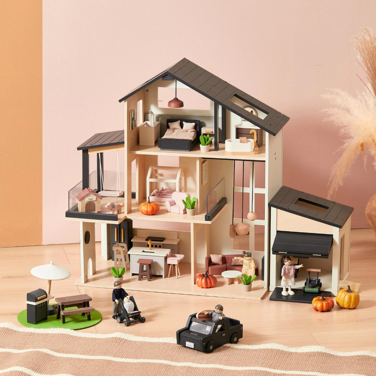 Tiny Land Sweetwood Edge Dollhouse & Garage Play Set