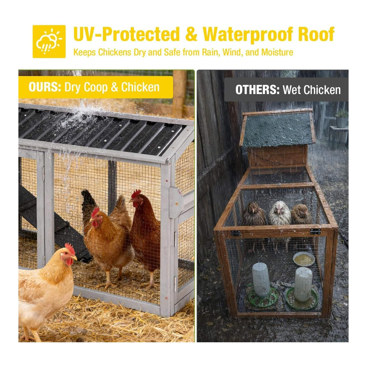 83-Inch Mobile Chicken Coop with Wheels & Nesting Box