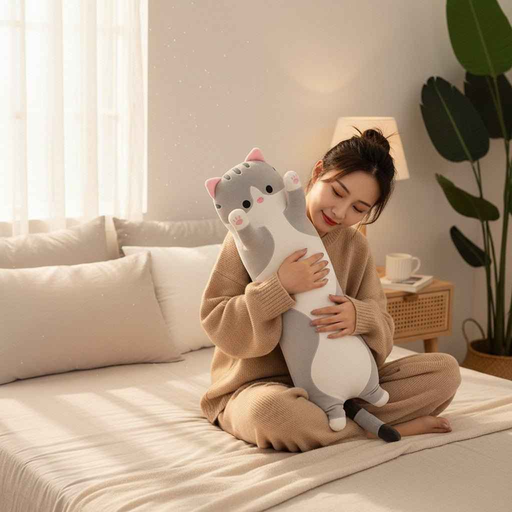 26-Inch Long Cat Plush Pillow
