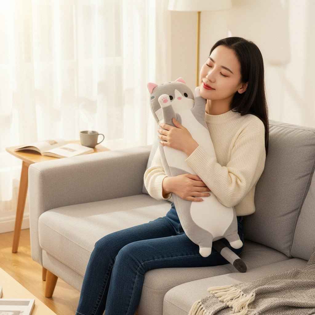 26-Inch Long Cat Plush Pillow