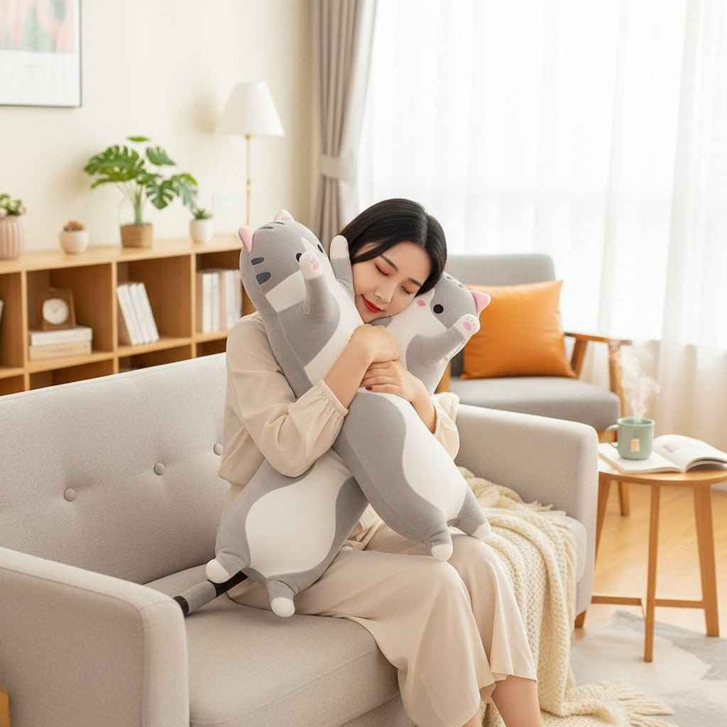 26-Inch Long Cat Plush Pillow