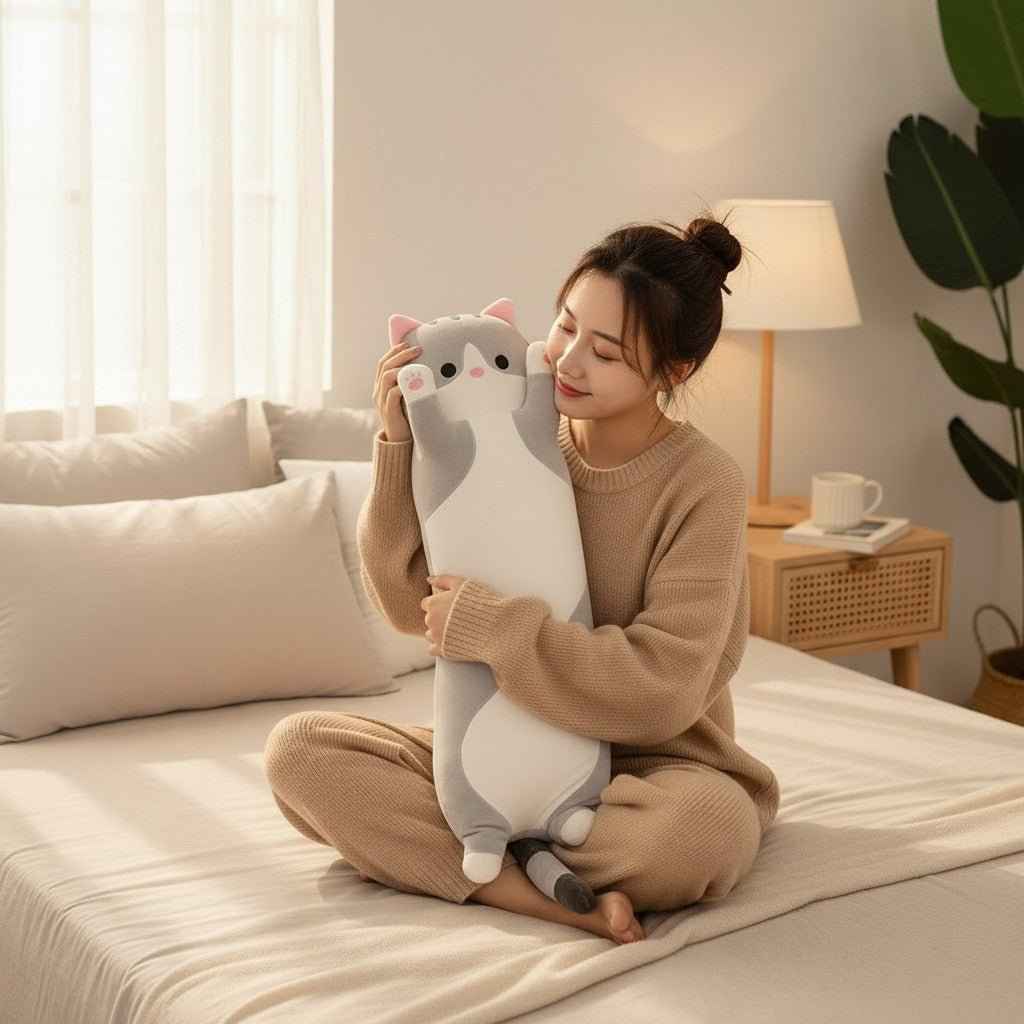 26-Inch Long Cat Plush Pillow