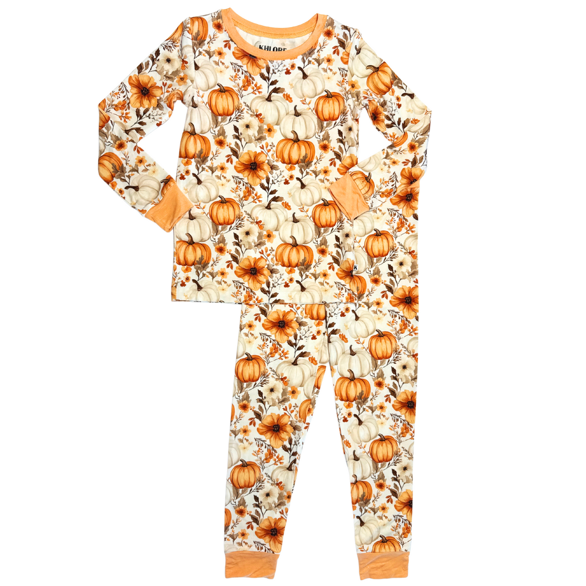 Kids Pumpkin Bamboo Pajama Set