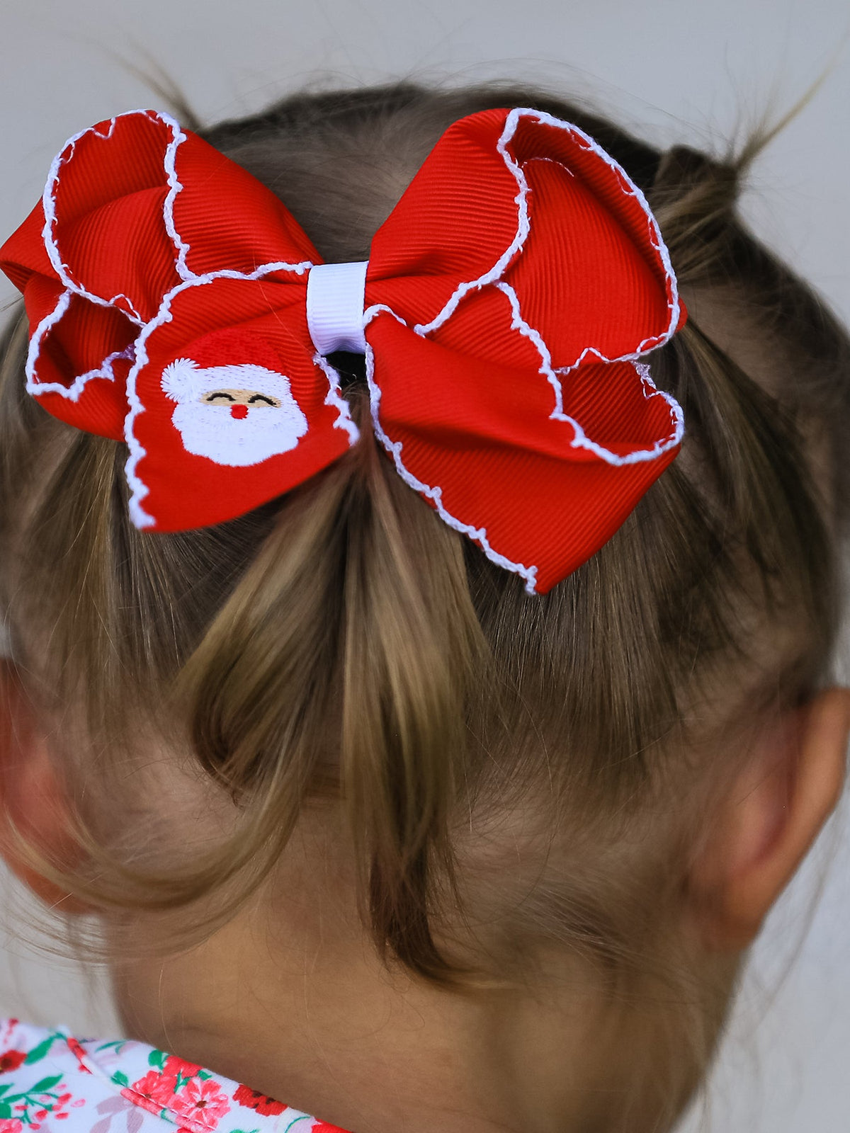 Girls Christmas Santa Bow Hair Clip