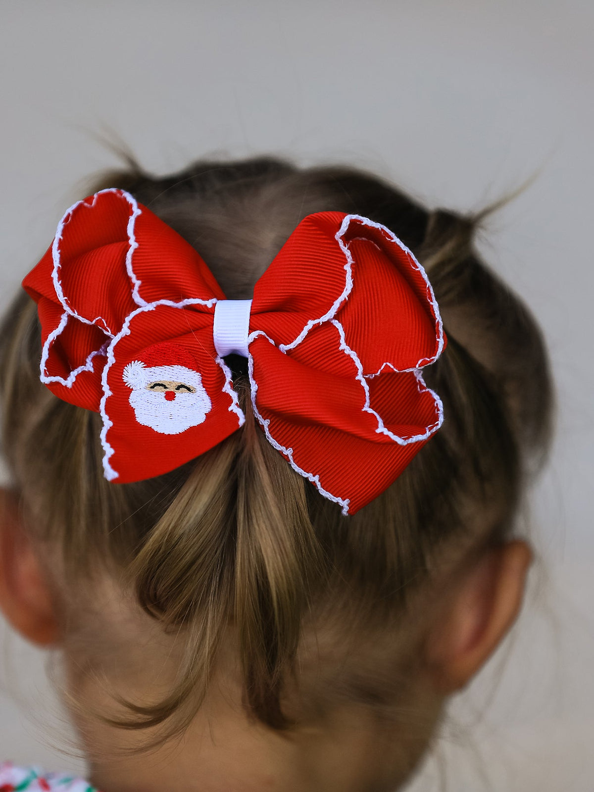 Girls Christmas Santa Bow Hair Clip