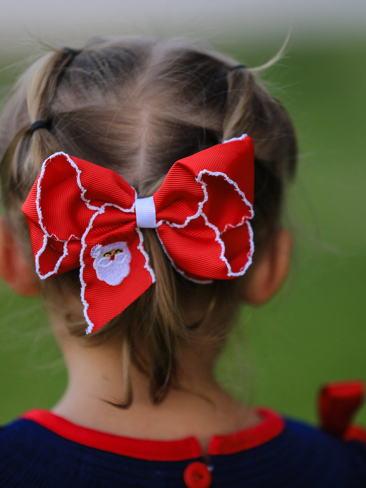 Girls Christmas Santa Bow Hair Clip