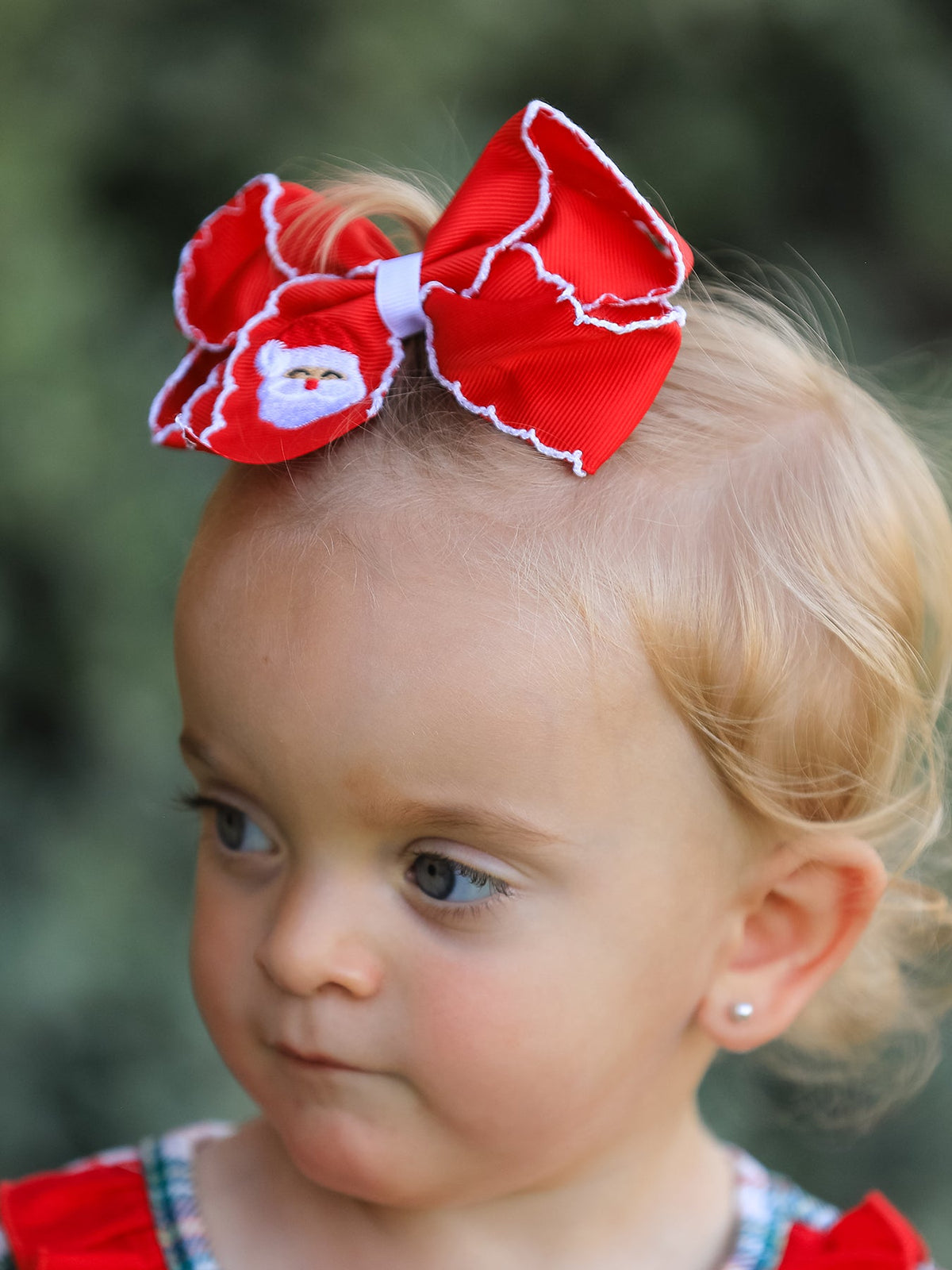 Girls Christmas Santa Bow Hair Clip