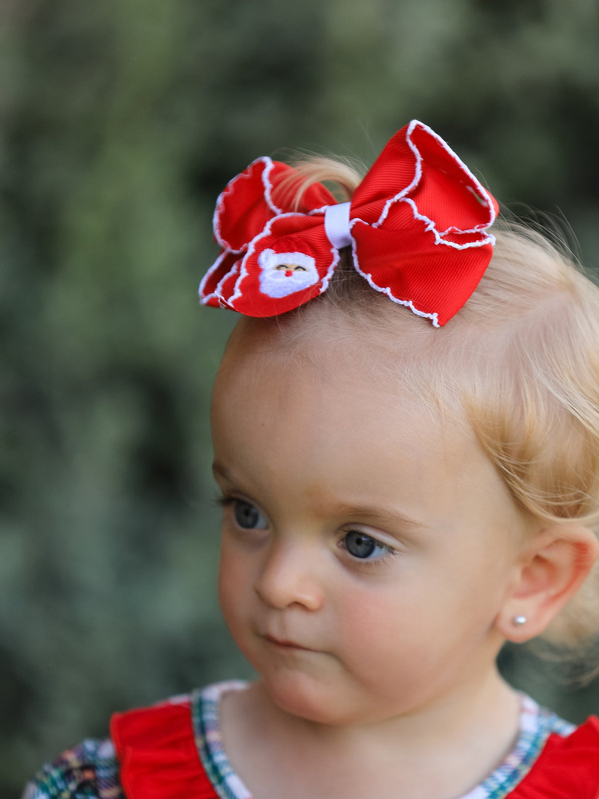 Girls Christmas Santa Bow Hair Clip