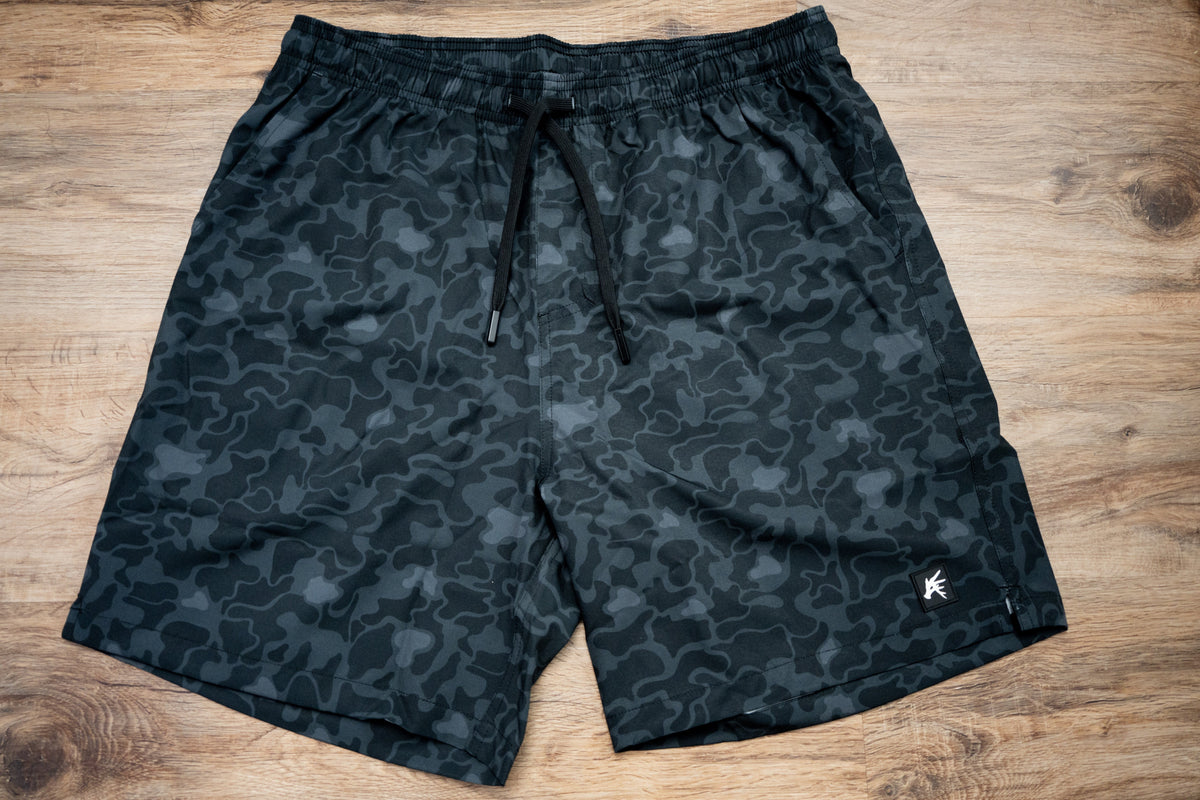 Black Marsh Camo Athletic Shorts