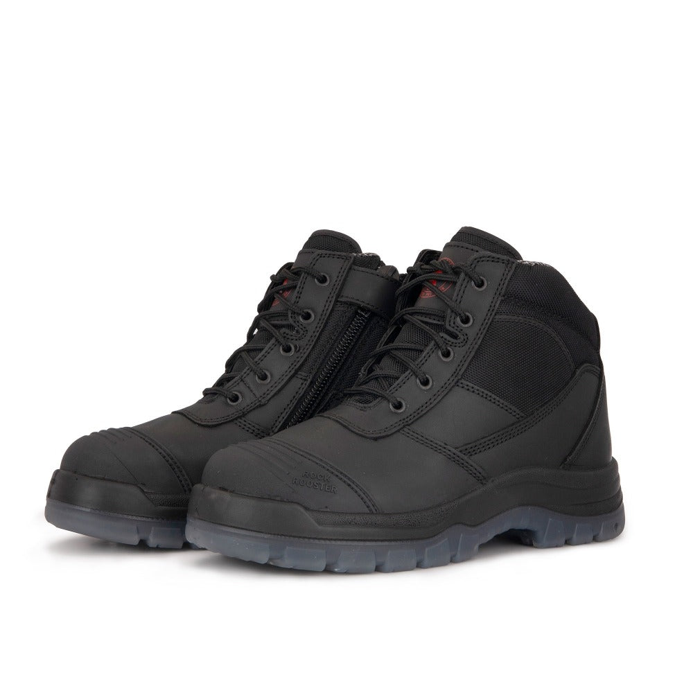 ROCKROOSTER Crisson 6" Steel Toe Side-Zip Work Boots