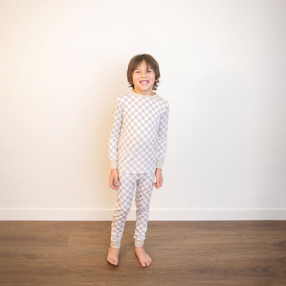 Kids Sand Checker Bamboo Pajama Set