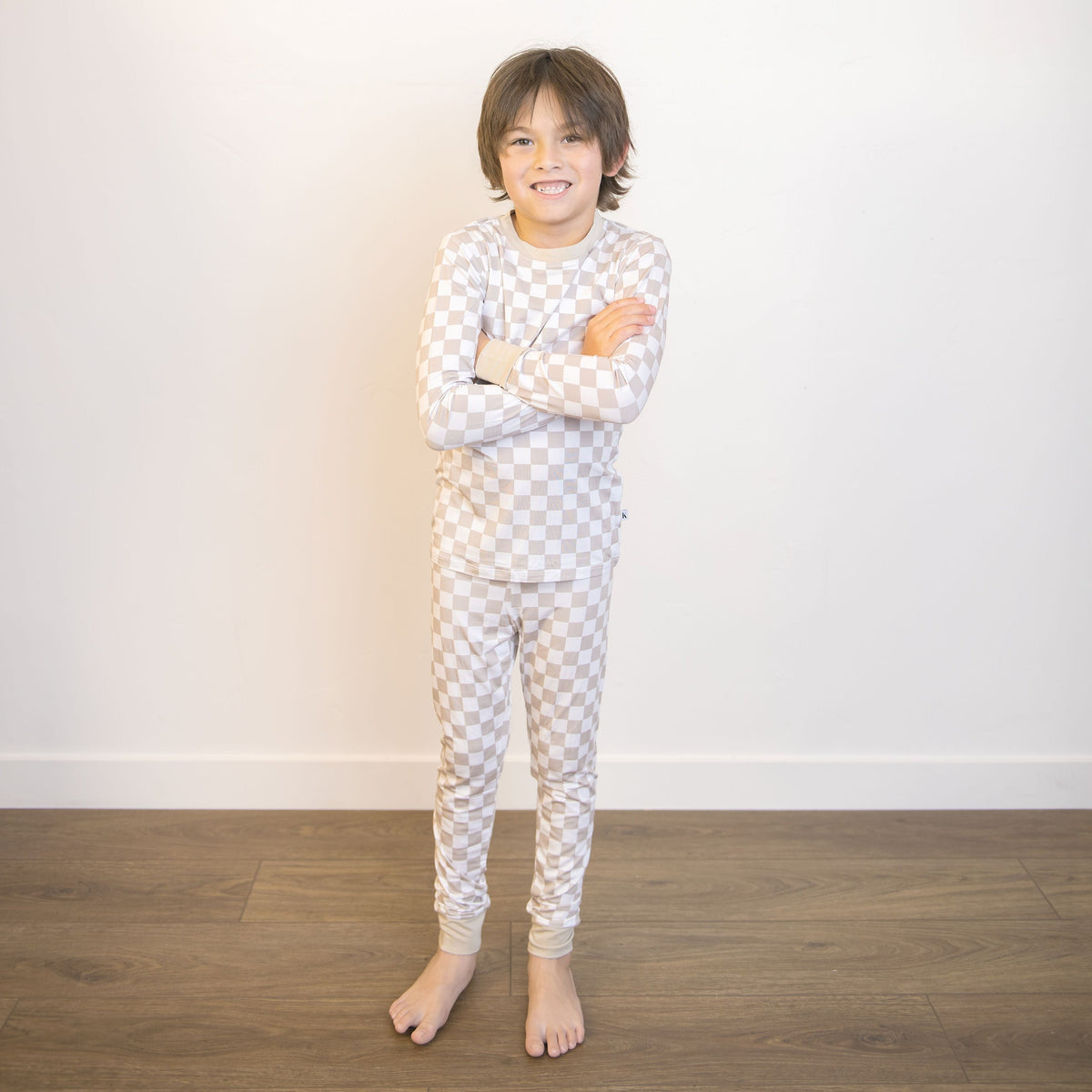 Kids Sand Checker Bamboo Pajama Set