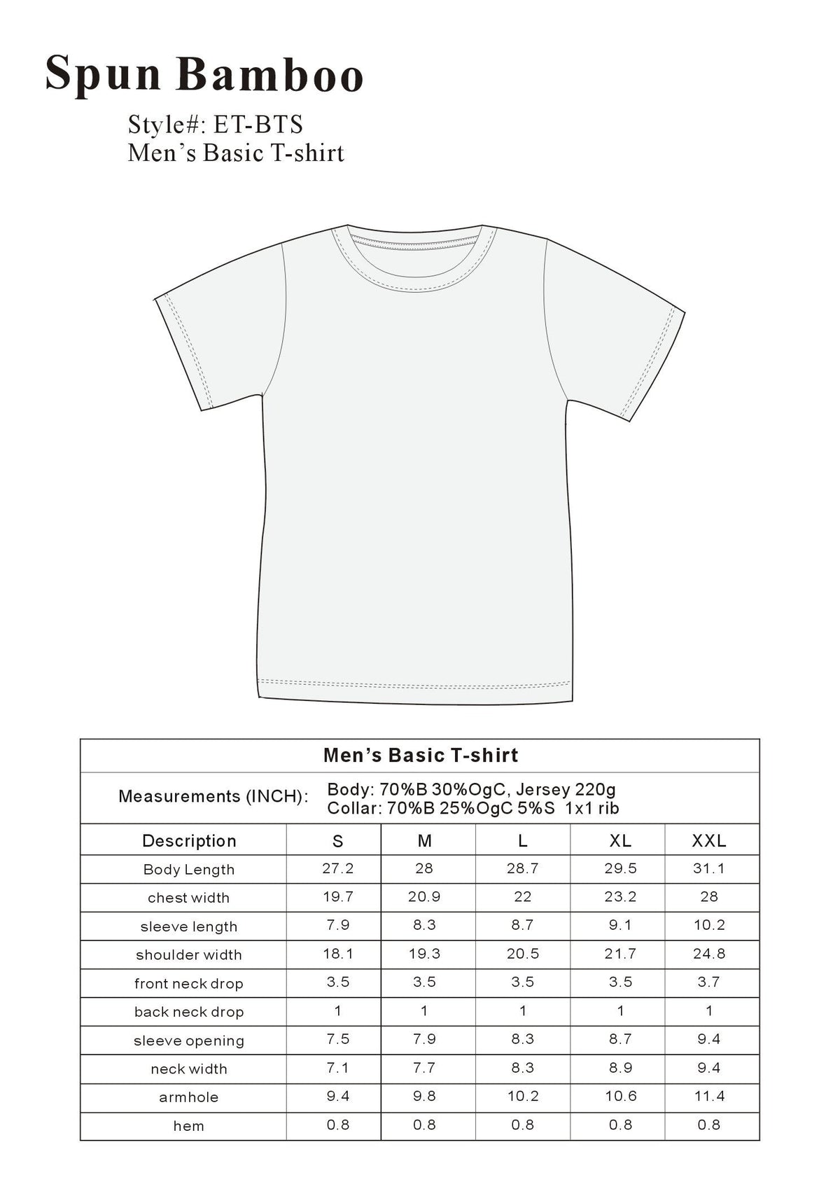 Men’s Bamboo Crew Neck T-Shirt